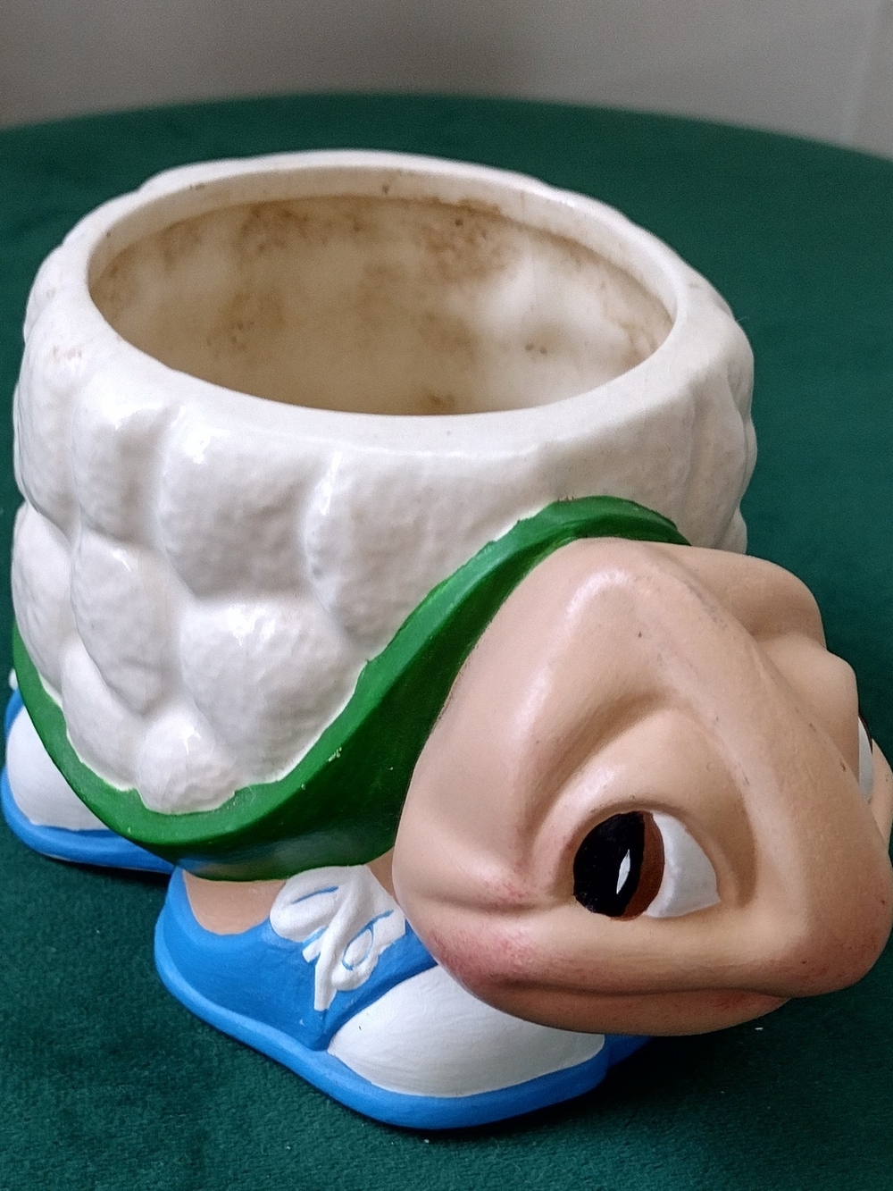 Vintage Kitschy Ceramic Turtle Mini Planter